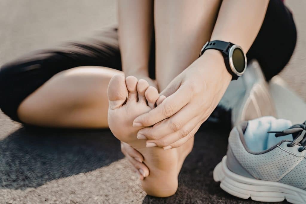 A jogger suffers from chronic foot and ankle pain